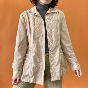 Women's Tan Jacket with White Accents